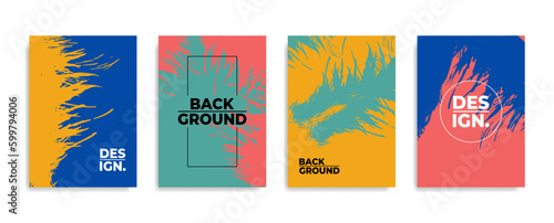 Modern abstract background cover set in grunge style