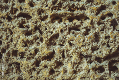 the texture of a stone with a cavity
