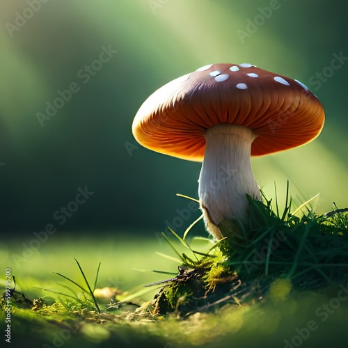 cute little tiny mushroom generative ai technology