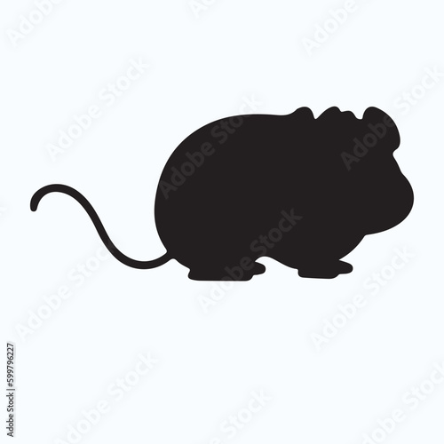 Water Vole silhouettes and icons. Black flat color simple elegant Water Vole animal vector and illustration.