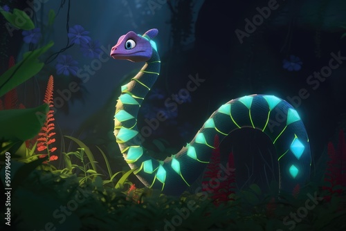 fairytale bird creature in the forest. distinct generative AI image.