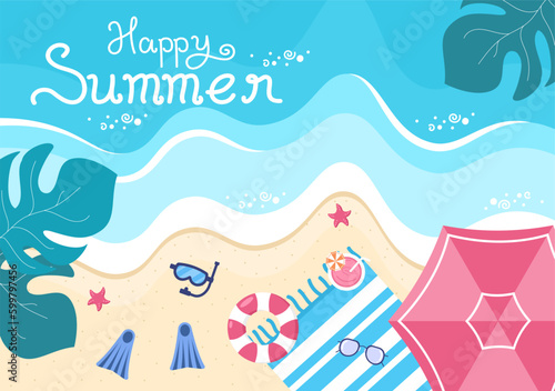 Summer Beach Illustration Backgound