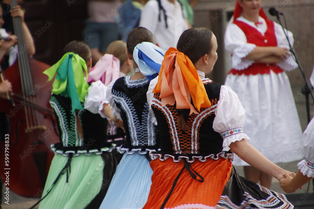 Folk dance from Slovakia in an outdoor festival