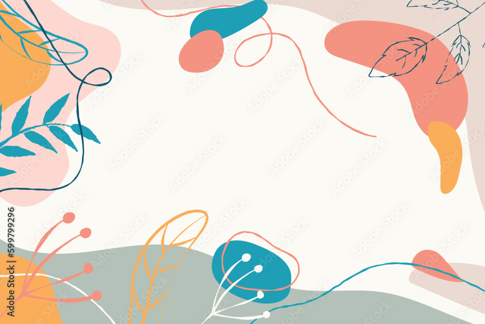 Hand drawn abstract doodle background in flat design