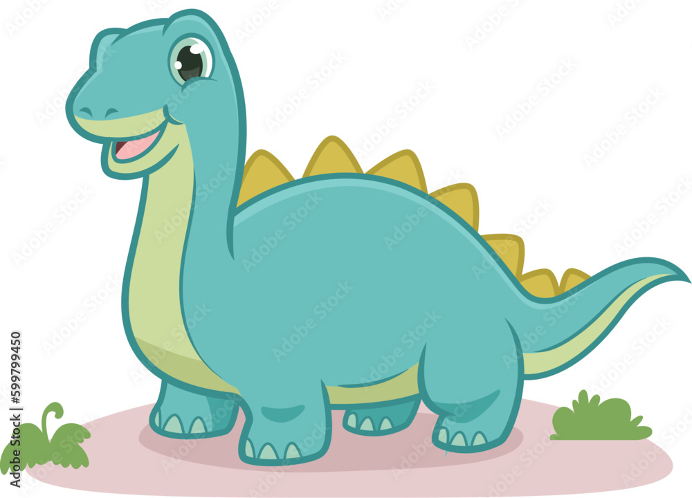 Baby Bronto Dinosaur Cartoon Illustration Baby Bronto Dinosaur Cartoon Illustration