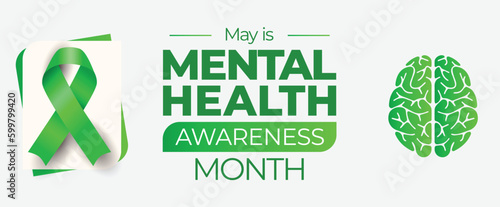 May is Mental Health Awareness Month. Vector banner. EPS10