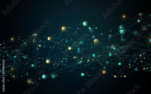 ai connection background cyberspace network technology web digital light futuristic line. Generative AI.