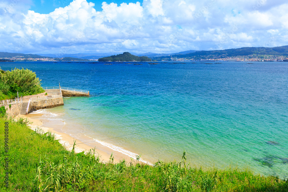 Beautiful beach in Galicia, atlantic ocean, Pontevedra province- Travel in Spain Beautiful beach in Galicia, atlantic ocean, Pontevedra province- Travel in Spain