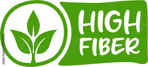 High fiber sign for products label, Fiber icon, vector illustration