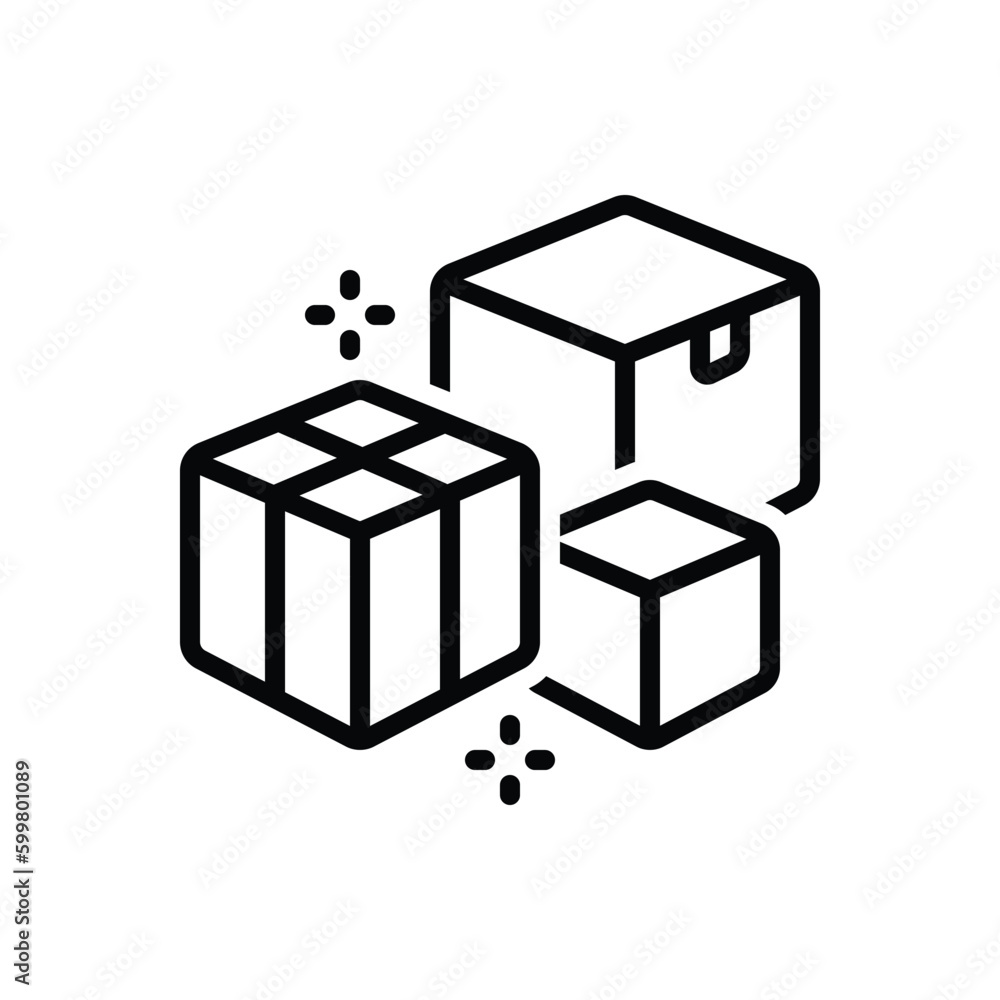 Black line icon for boxes Black line icon for boxes
