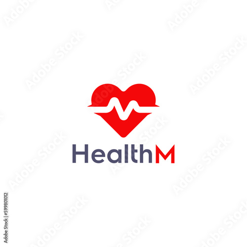 Health M logo for medical pharmaceuticals business company 