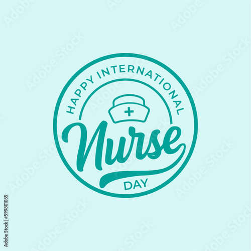 Happy International Nurse Day vector nurses day icon or sign design template 12th May of each year. National Nurses week banner poster background template vector illustration.
