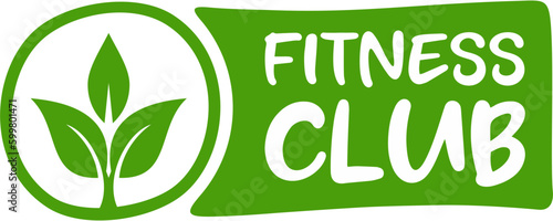 Fitness club label, Vector fitness club logo, Hand drawn tags and elements for natural fitness club, natural fitnes products