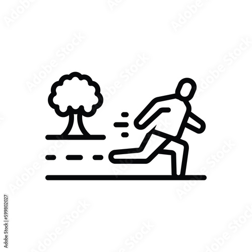 Black line icon for running 