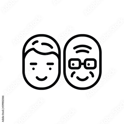 Black line icon for aging 
