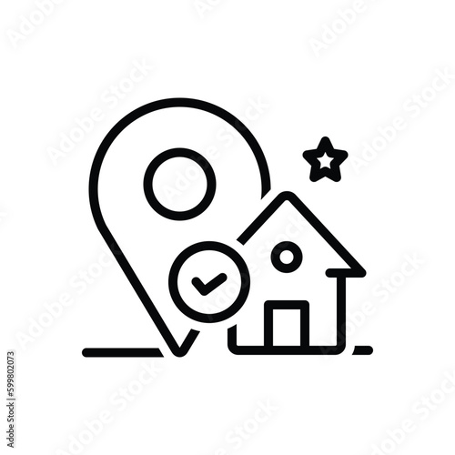 Black line icon for authorized 