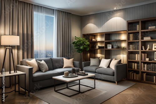 modern living room interior, generative ai