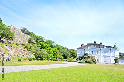 仁風閣と鳥取城跡の石垣　鳥取県鳥取市 photo