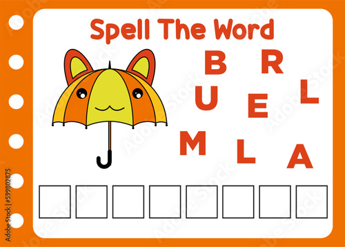 spell the word of umbrella 