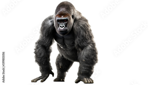 Gorilla isolated on transparent background cutout image