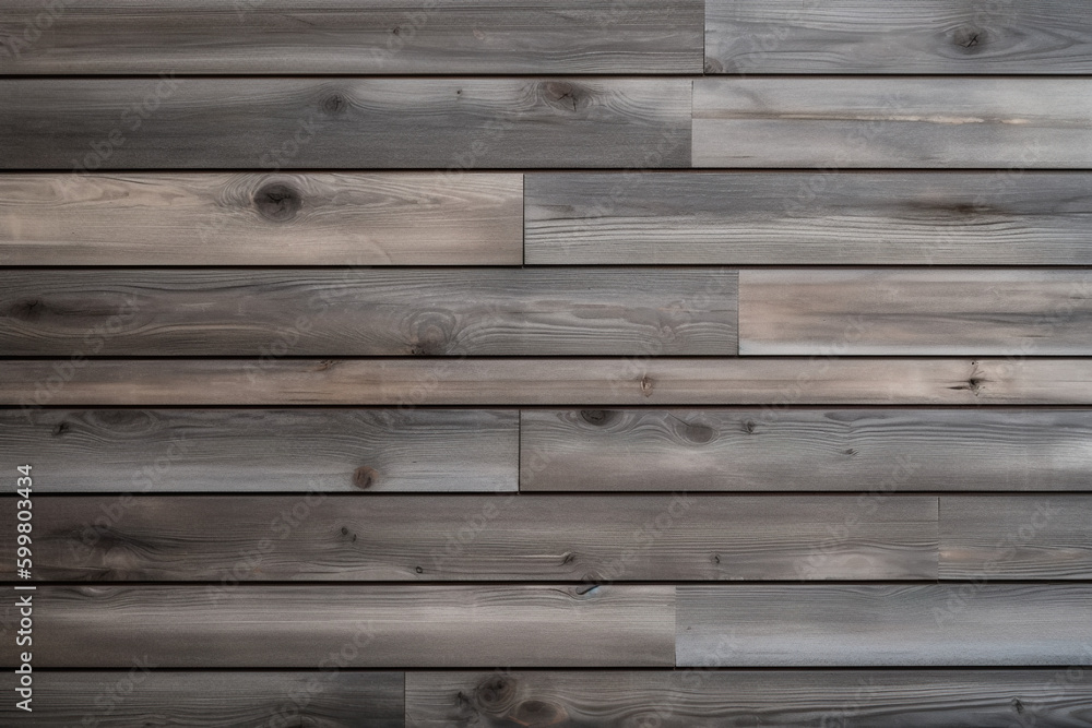 Naklejka premium New gray wood with horizontal boards - wallpaper - texture
