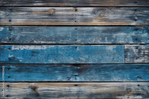 Old blue wood with horizontal boards - wallpaper - texture