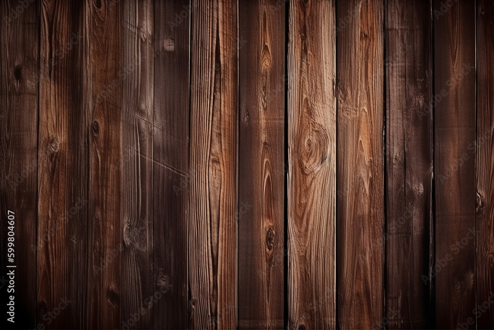 Naklejka premium Old dark brown wood with vertical boards - wallpaper - texture
