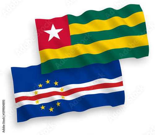 Flags of Togolese Republic and Republic of Cabo Verde on a white background