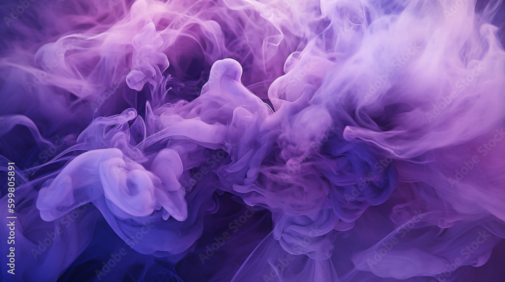 Purple smoke backround, generative AI