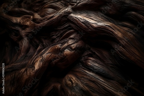 Dark wooden texture. Generative AI.