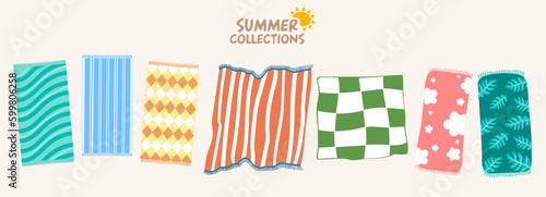 Beach Blanket collection summer event illustration. Vector
