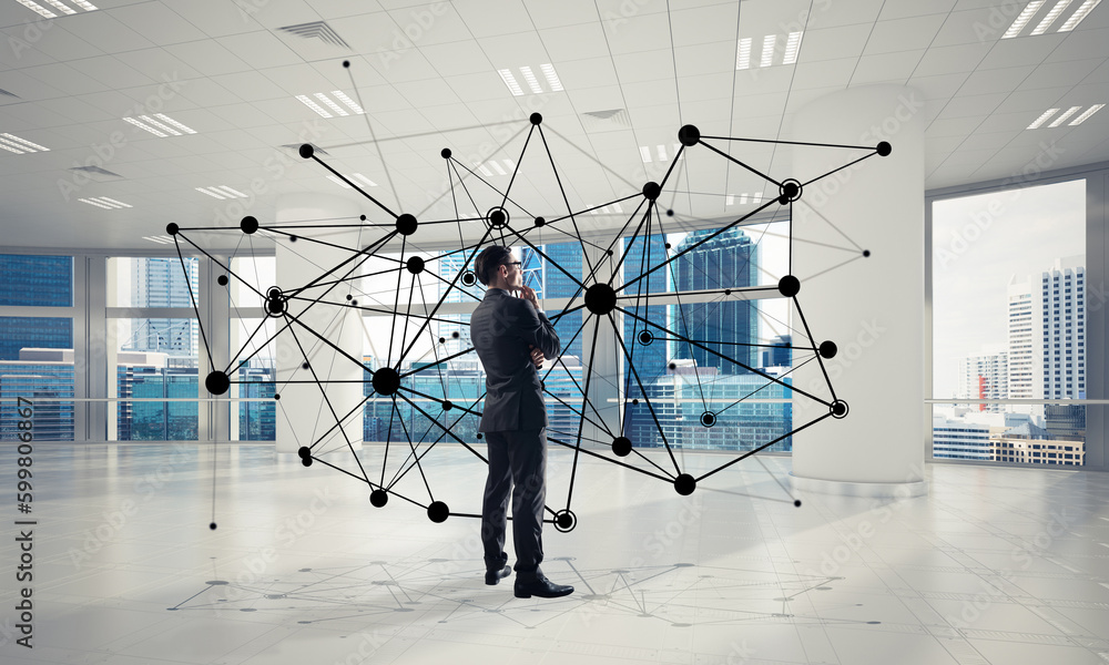 Networking and social communication concept as effective point for modern business