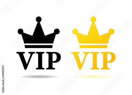 VIP con. Flat, color, VIP logo. Vector icons.