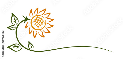 The symbol of a stylized sunflower.