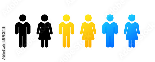 Boy and girl. Flat, color, icons of guys and girls. Vector icons.