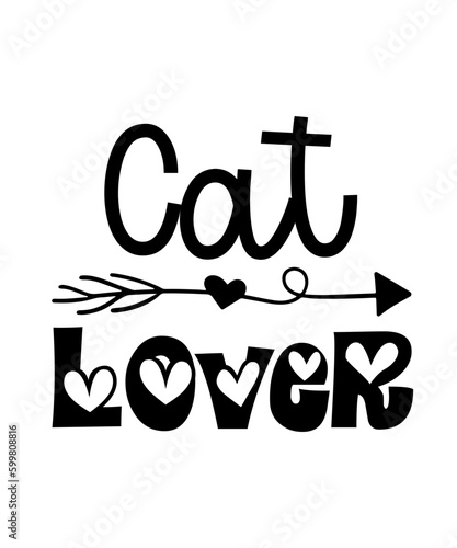 Funny cat vector typography design