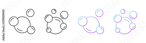 Bubbles. Different styles, colored, soap bubbles. Vector icons.