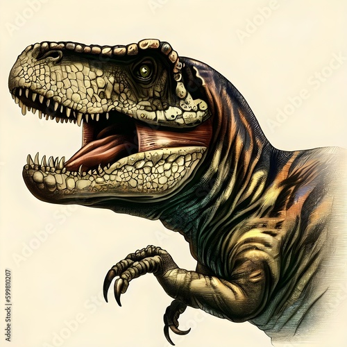 tyrannosaurus rex dinosaur portrait of a t rex Generative AI