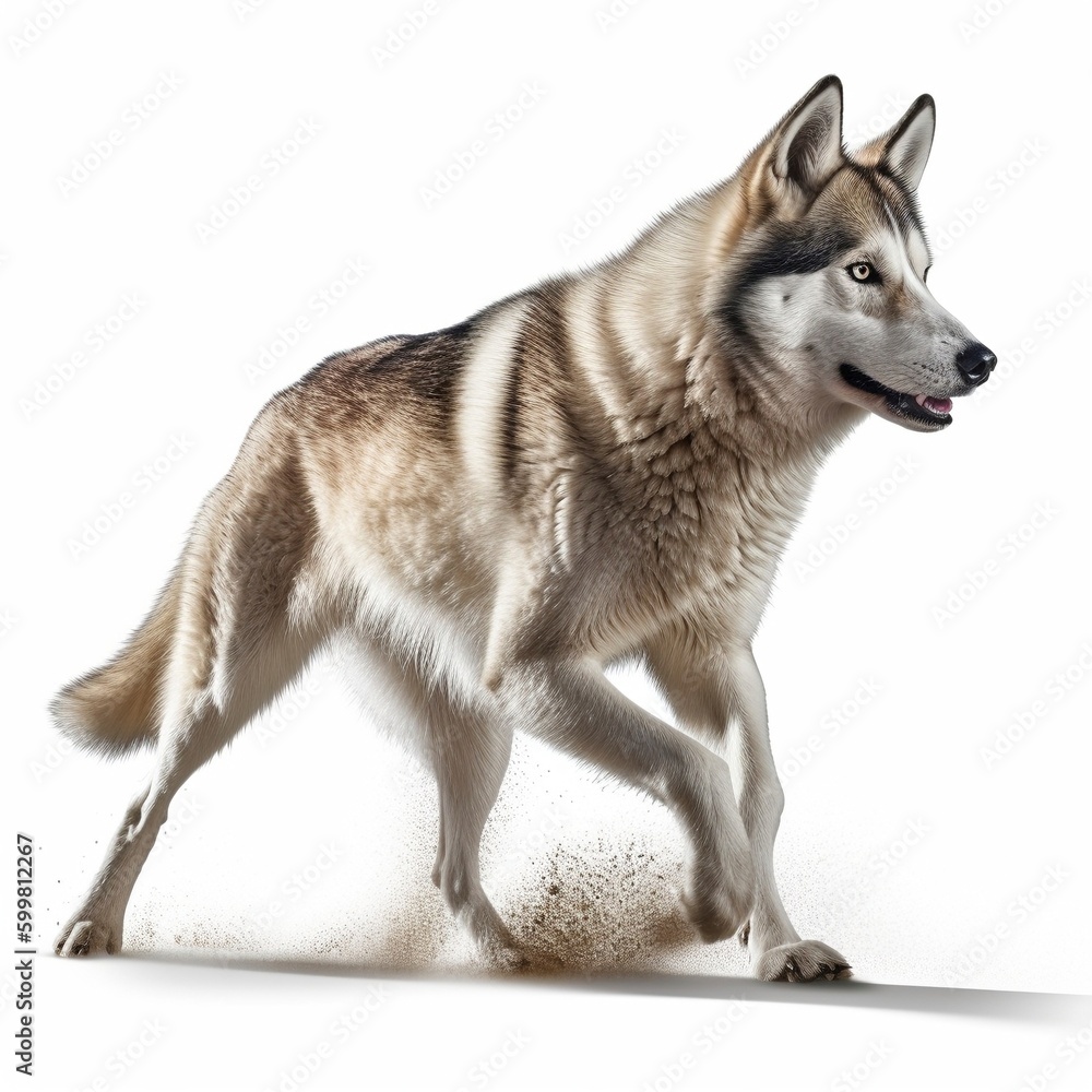 Husky isolated on white background (Generative AI)