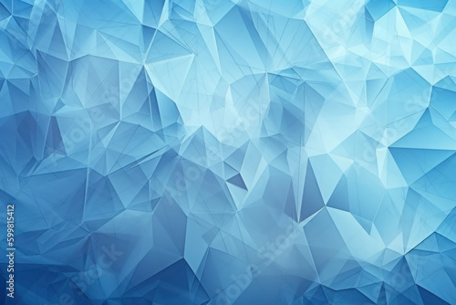 Icy Geometry: Blue Geometric Ice Texture Background Created with Generative AI and Other Techniques