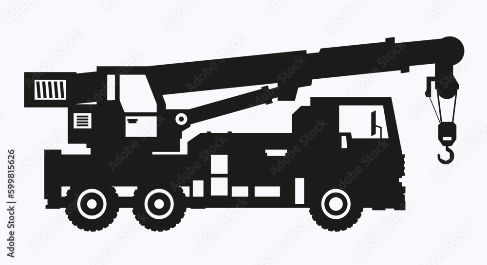 Black silhouette of Construction truck