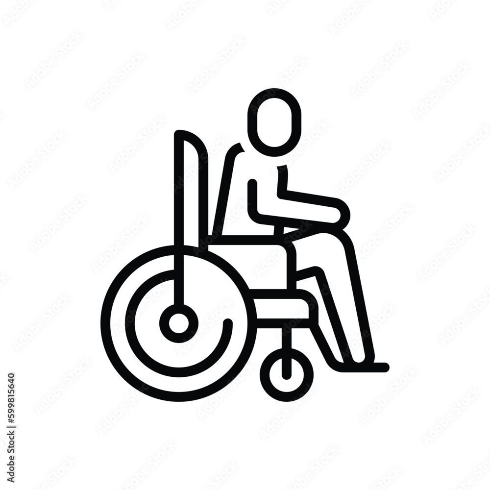 Black line icon for disabled Black line icon for disabled