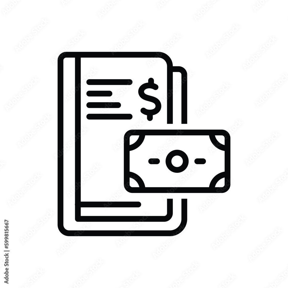 Black line icon for fees Black line icon for fees