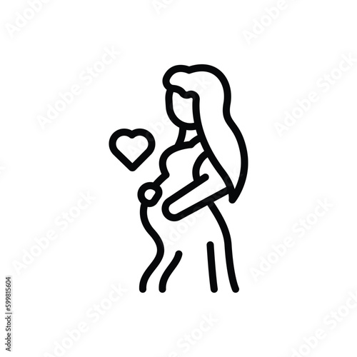 Black line icon for childbirth 