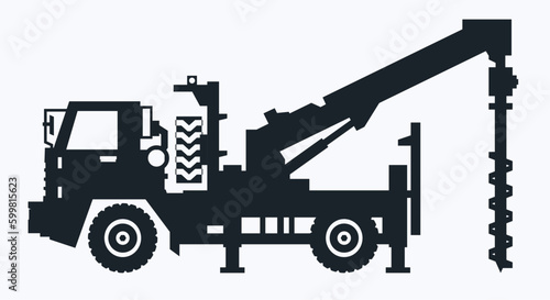 Black silhouette of Construction truck © Design Stock