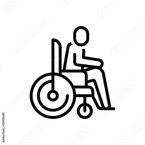 Black line icon for disabled 