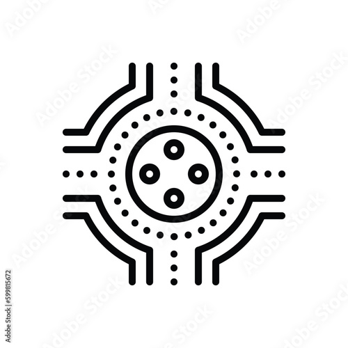Black line icon for junction 