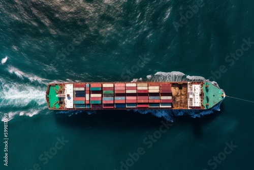 Container ship cargo. Generate Ai