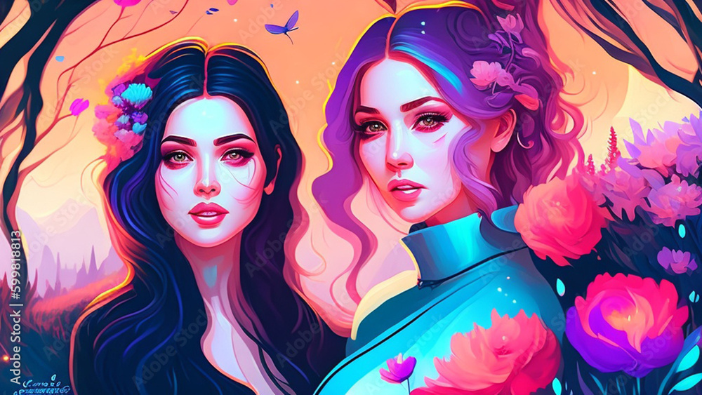 illustrtion girl in a dress,Generative AI illustrtion girl in a dress,Generative AI