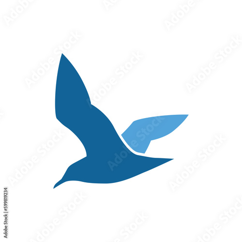flying seagull vector logo